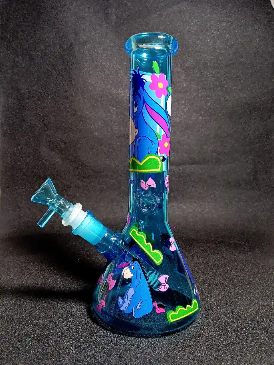 Eeyore Disney Winnie the Pooh Blue Sky Beaker Glass Bong