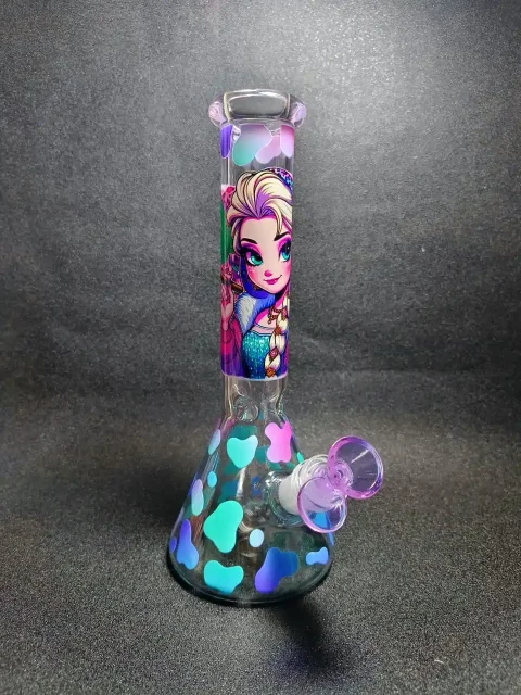 10" Elsa Frozen Queen 420 Ice Flow Beaker Bong