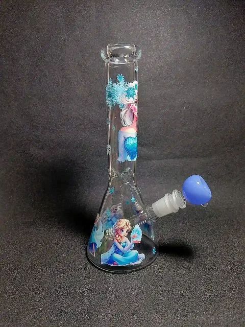 Elsa Snowflake Beaker Glass Bong Elsa Snowflake Beaker Glass Bong
