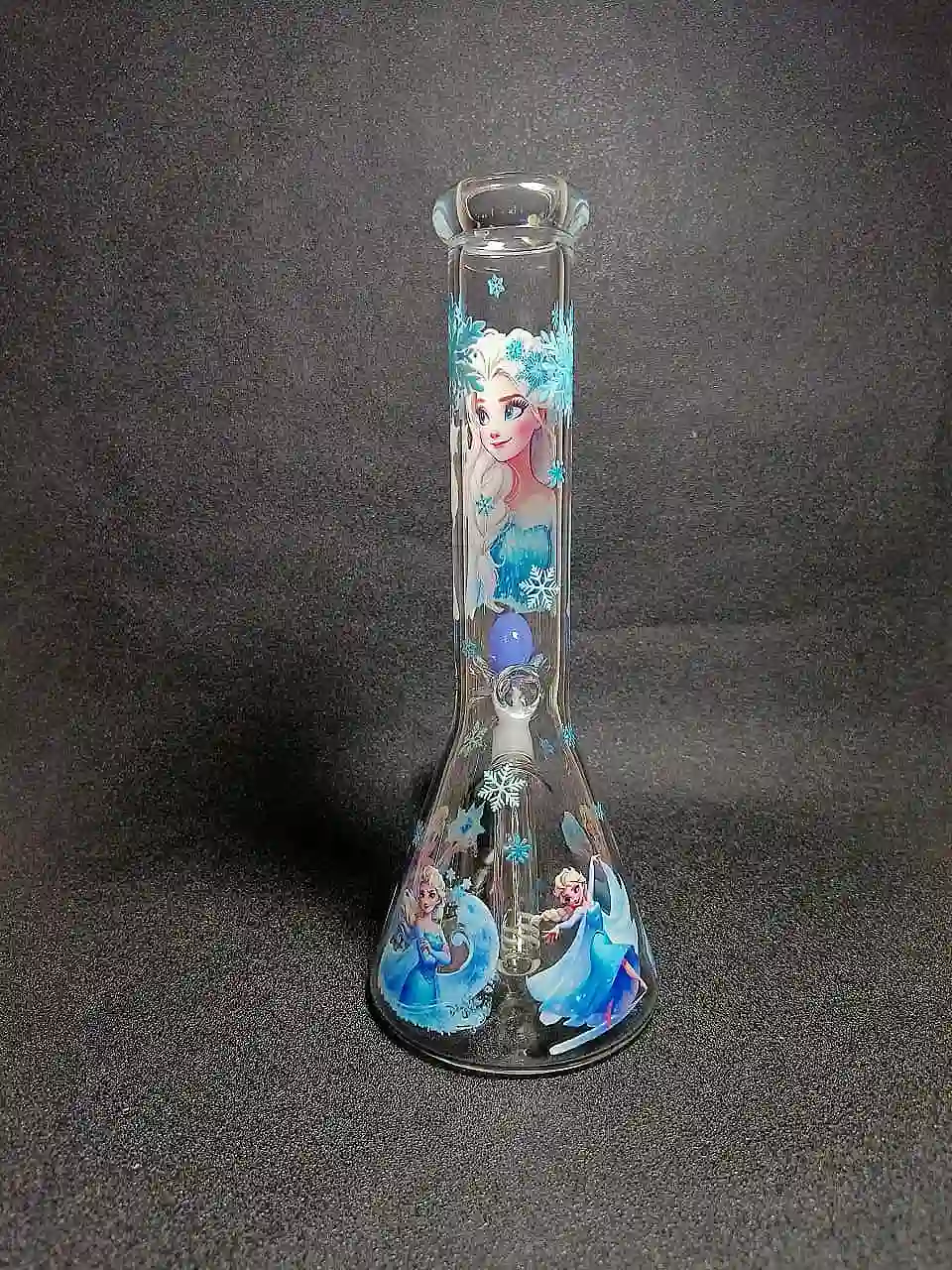 Elsa Snowflake Beaker Glass Bong