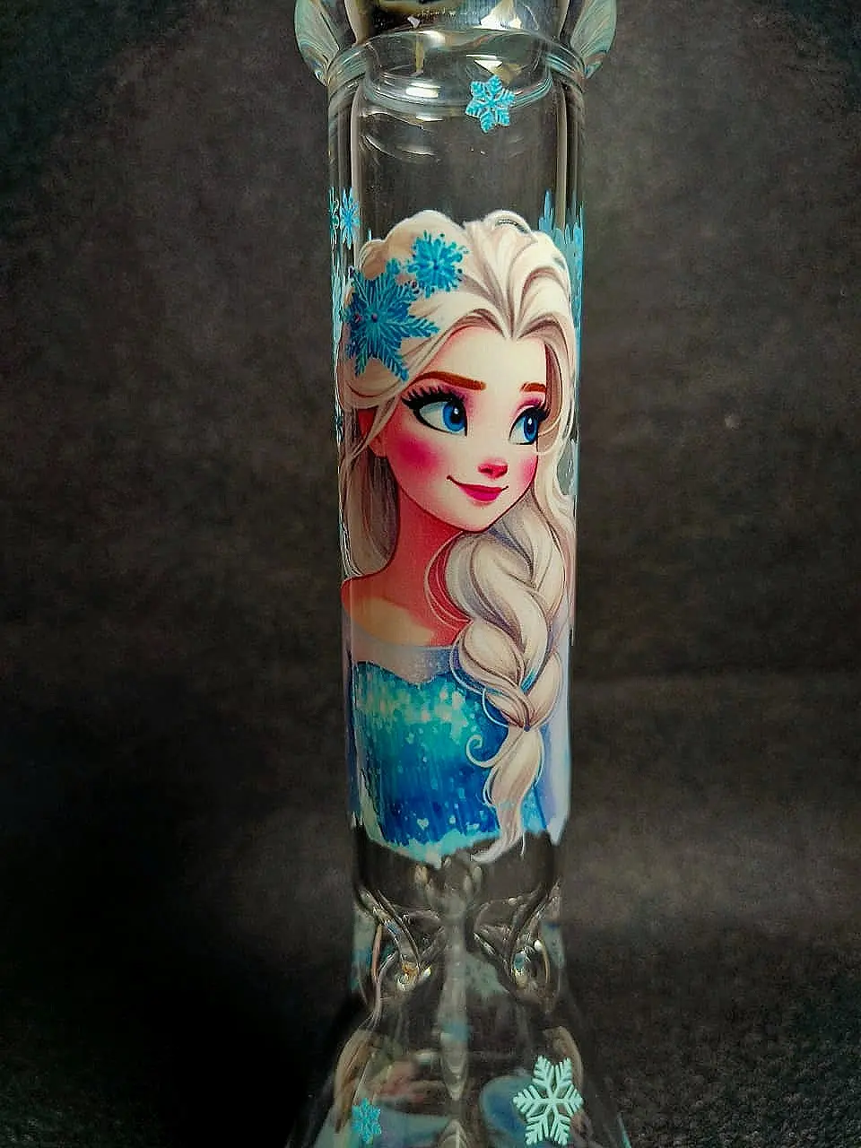 Elsa Snowflake Beaker Glass Bong