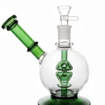 8" Emerald Green Bubble Globe Glass Bong
