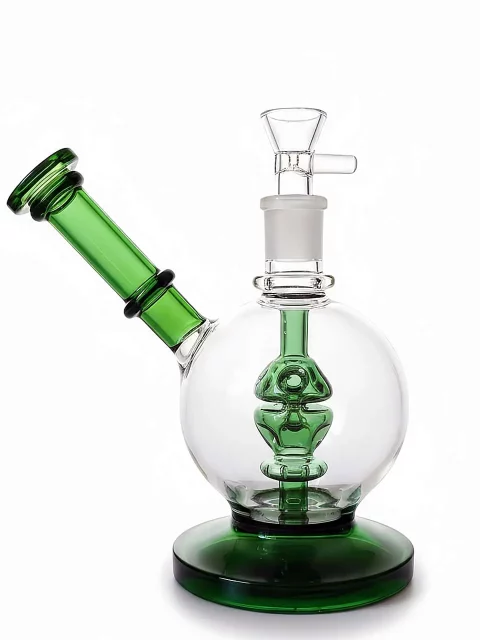 6" Emerald Green Bubble Globe Glass Bong