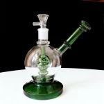 6" Emerald Green Bubble Globe Glass Bong