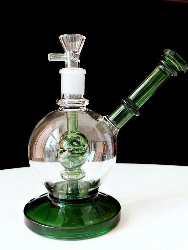 6" Emerald Green Bubble Globe Glass Bong