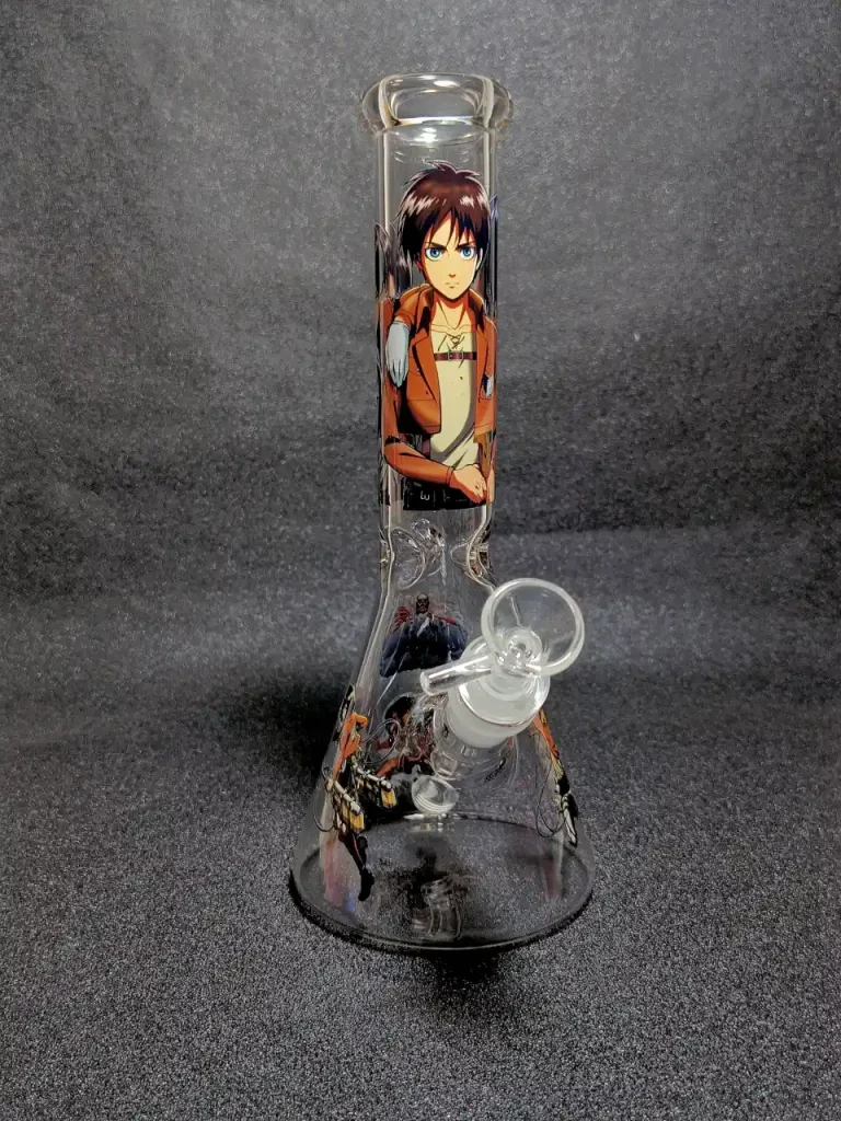 Eren Yeager Levi Ackerman Mikasa Attack on Titan Survey Corps Beaker Glass Bong