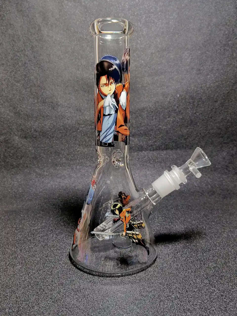 Eren Yeager Levi Ackerman Mikasa Attack on Titan Survey Corps Beaker Glass Bong