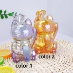 5.5" Iridescent Lucky Cat Mini Glass Bong