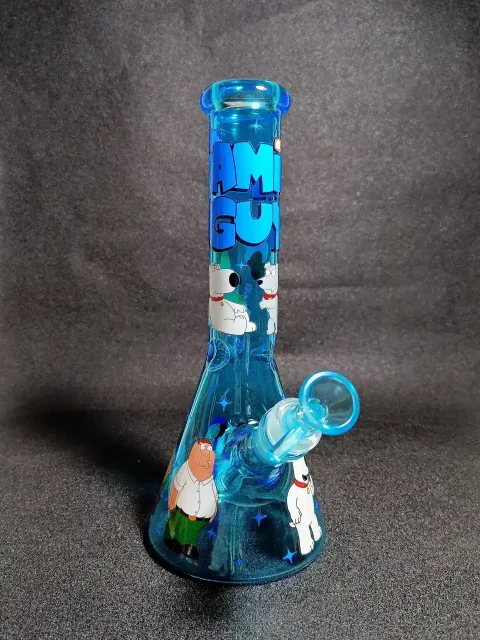 10" Family Guy Griffin Family Classic Blue Beaker Glass Bong