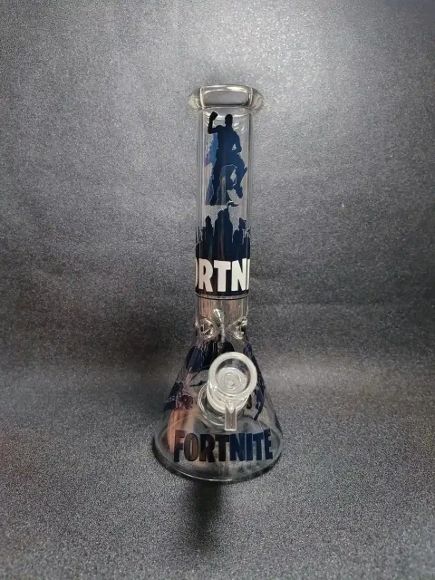 10" Fortnite Logo & Skydiving Beaker Glass Bong