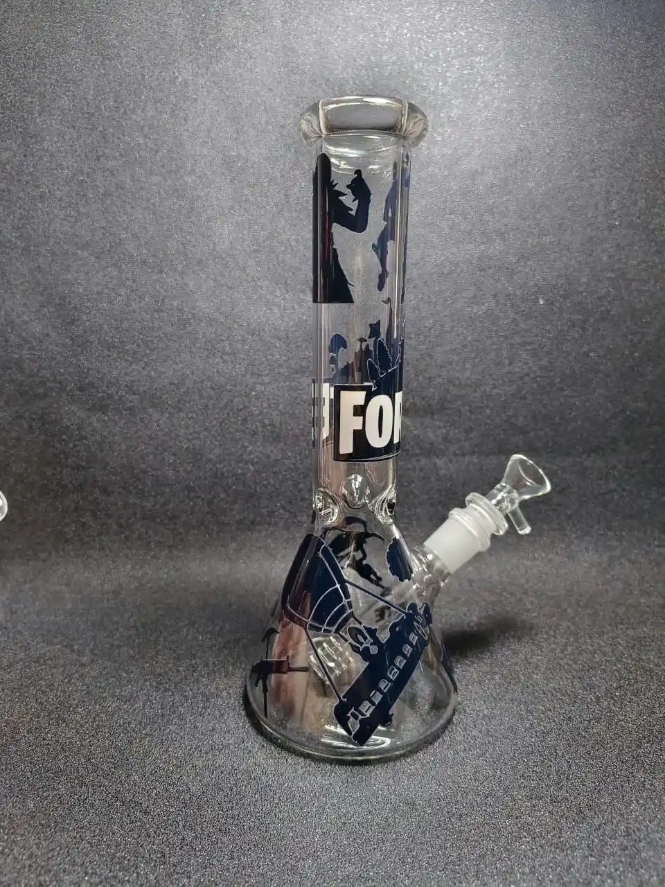 10" Fortnite Logo & Skydiving Beaker Glass Bong