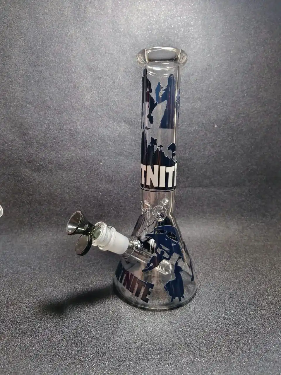 10" Fortnite Logo & Skydiving Beaker Glass Bong