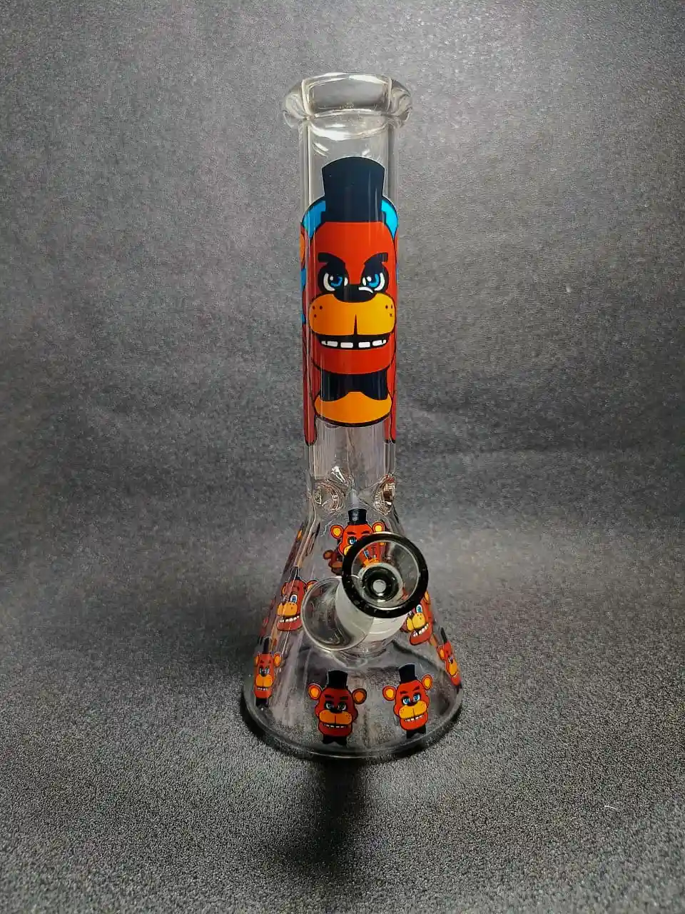 10" Freddy Fazbear Allover Faces Beaker Glass Bong