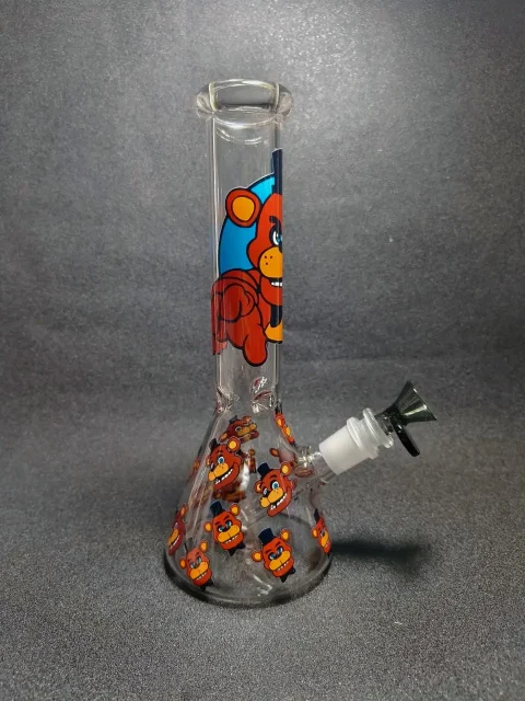 10″ Freddy Fazbear Allover Faces Beaker Glass Bong 10" Freddy Fazbear Allover Faces Beaker Glass Bong