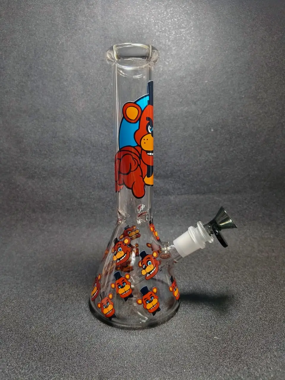10" Freddy Fazbear Allover Faces Beaker Glass Bong