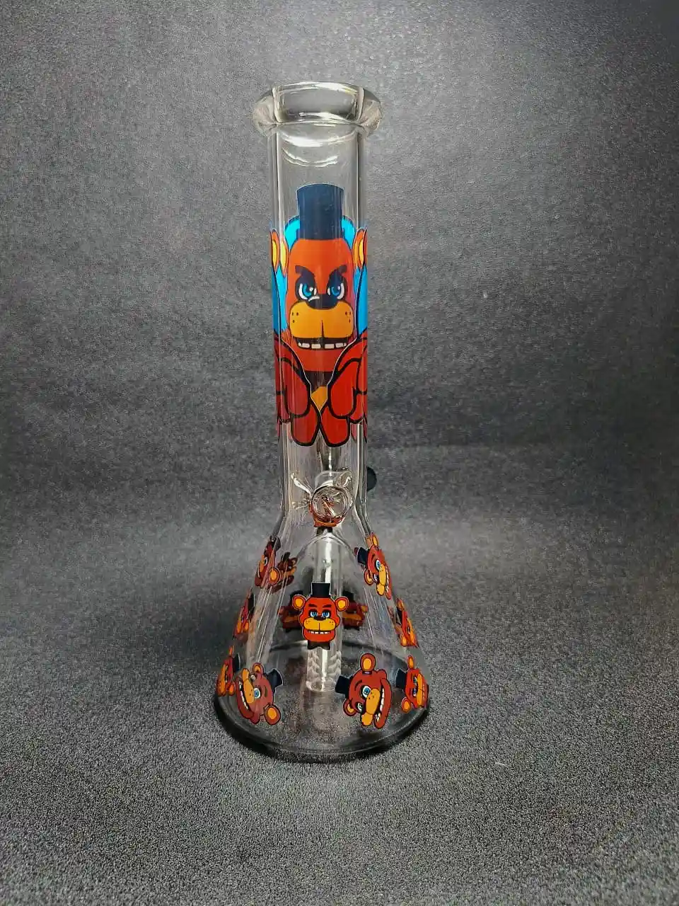 10" Freddy Fazbear Allover Faces Beaker Glass Bong