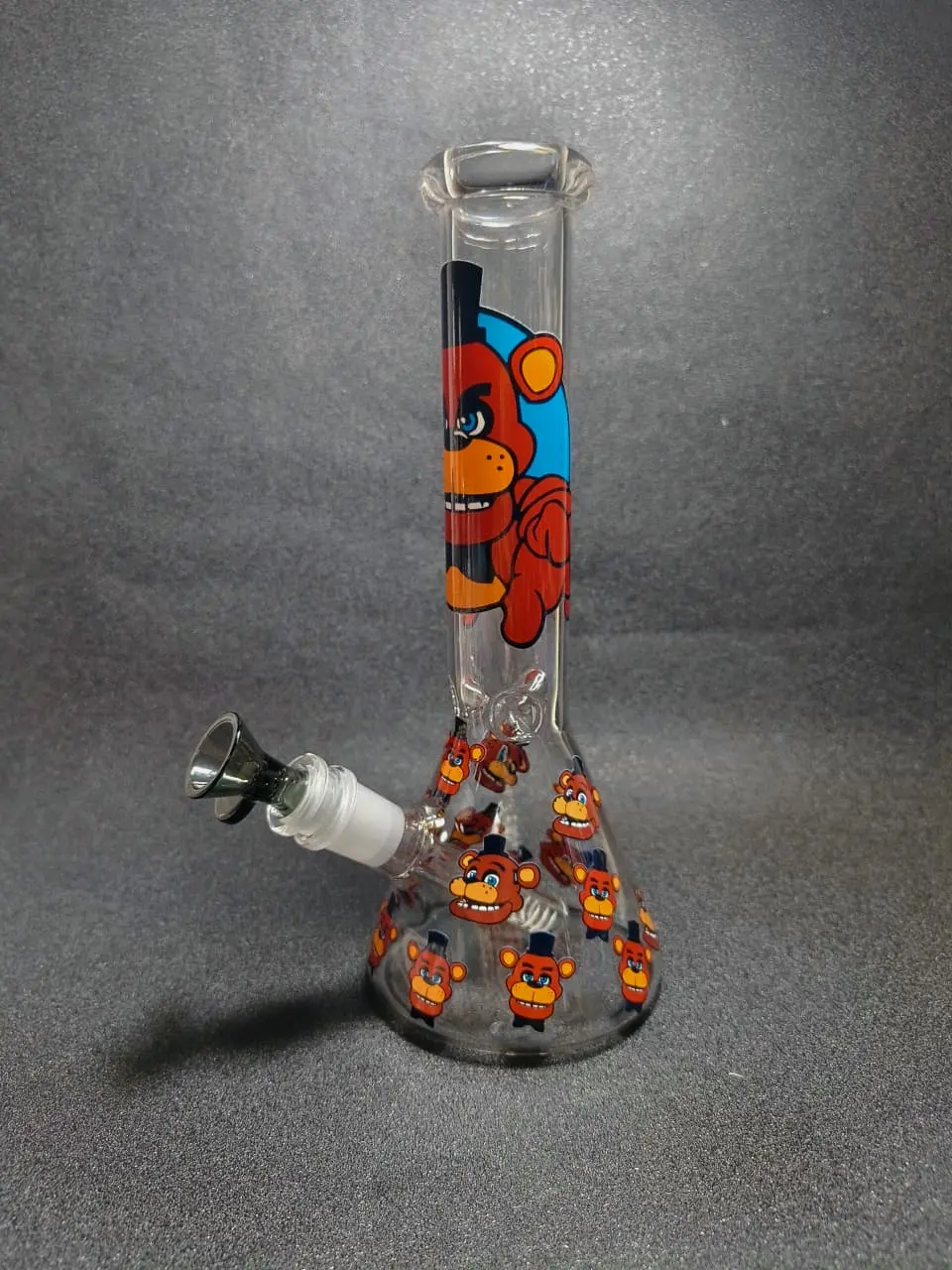 10" Freddy Fazbear Allover Faces Beaker Glass Bong