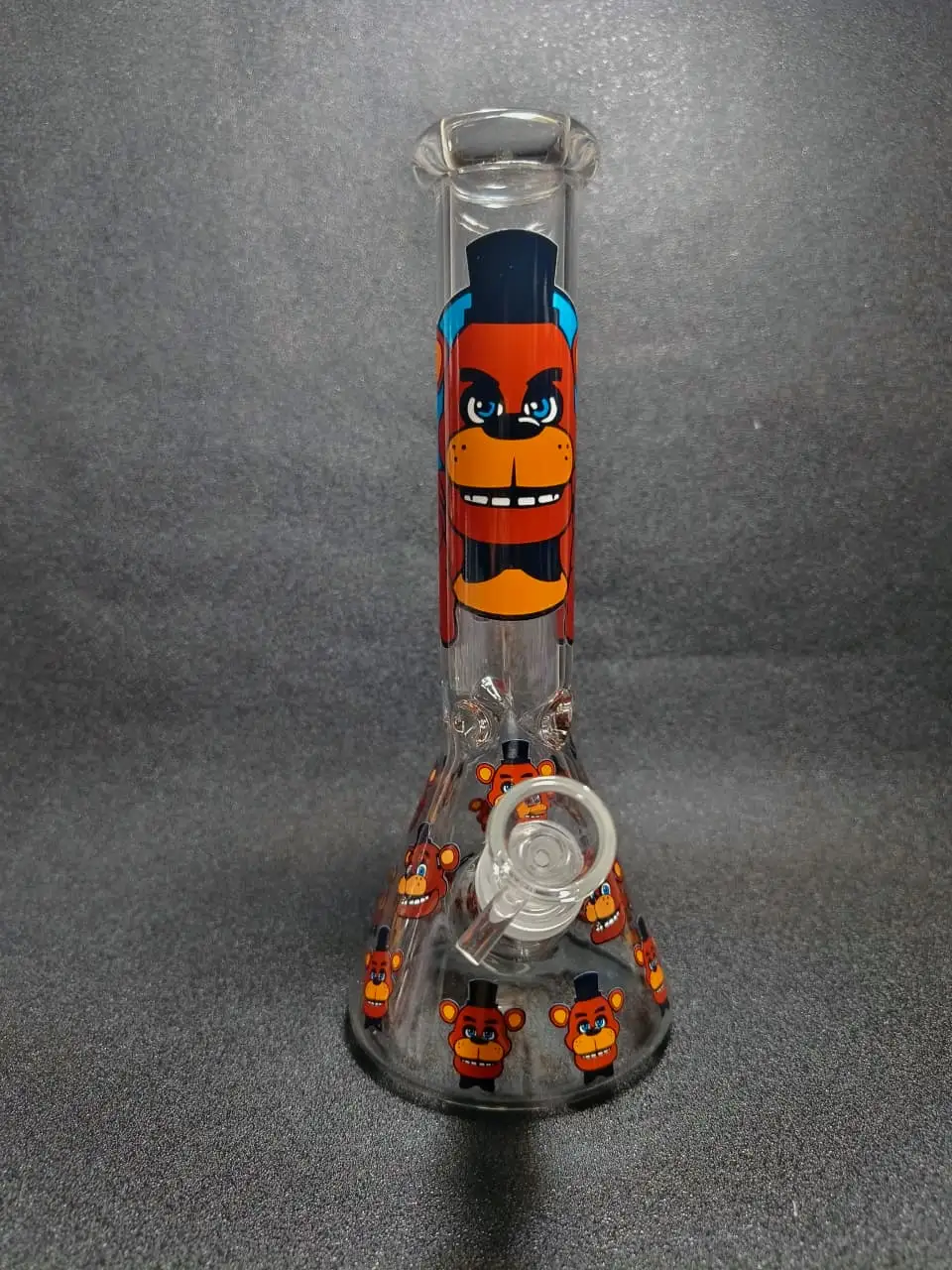 10" Freddy Fazbear Allover Faces Beaker Glass Bong