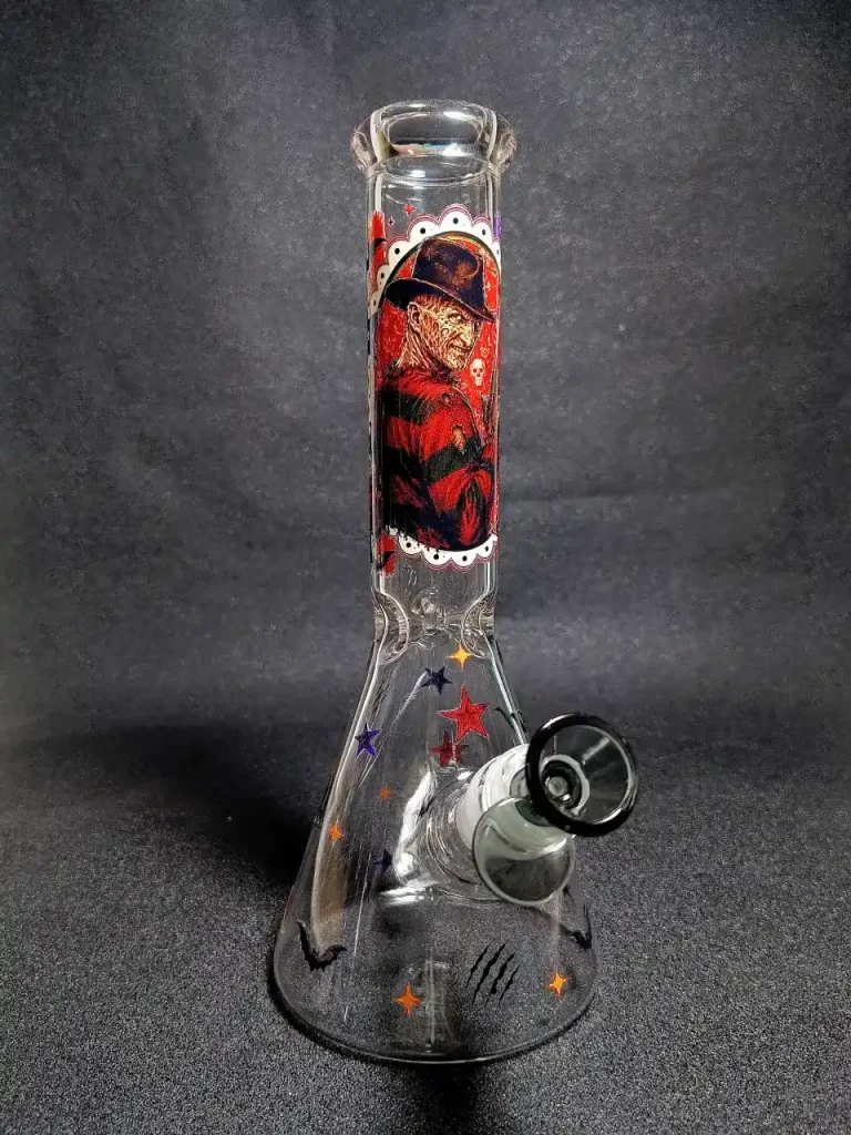 Freddy Krueger Nightmare Horror Claw Mark Beaker Glass Bong