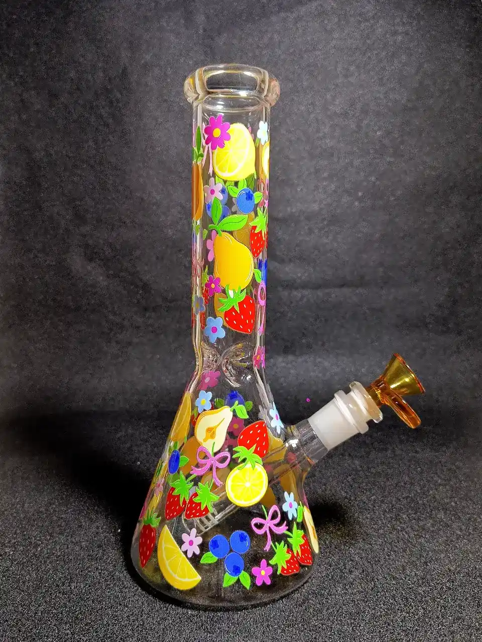 Fresh Orchard Fruit & Floral Beaker Glass Bong