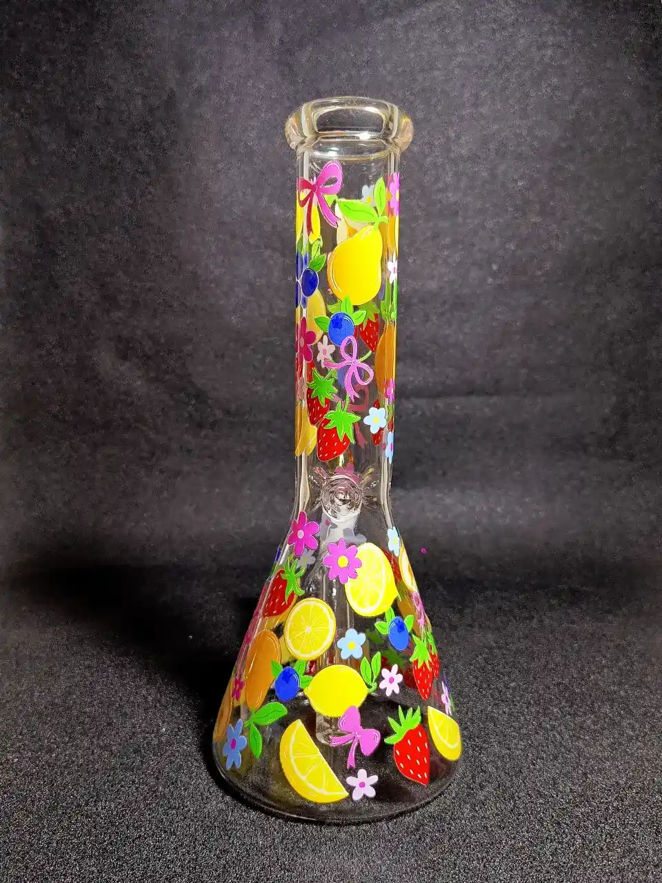 Fresh Orchard Fruit & Floral Beaker Glass Bong