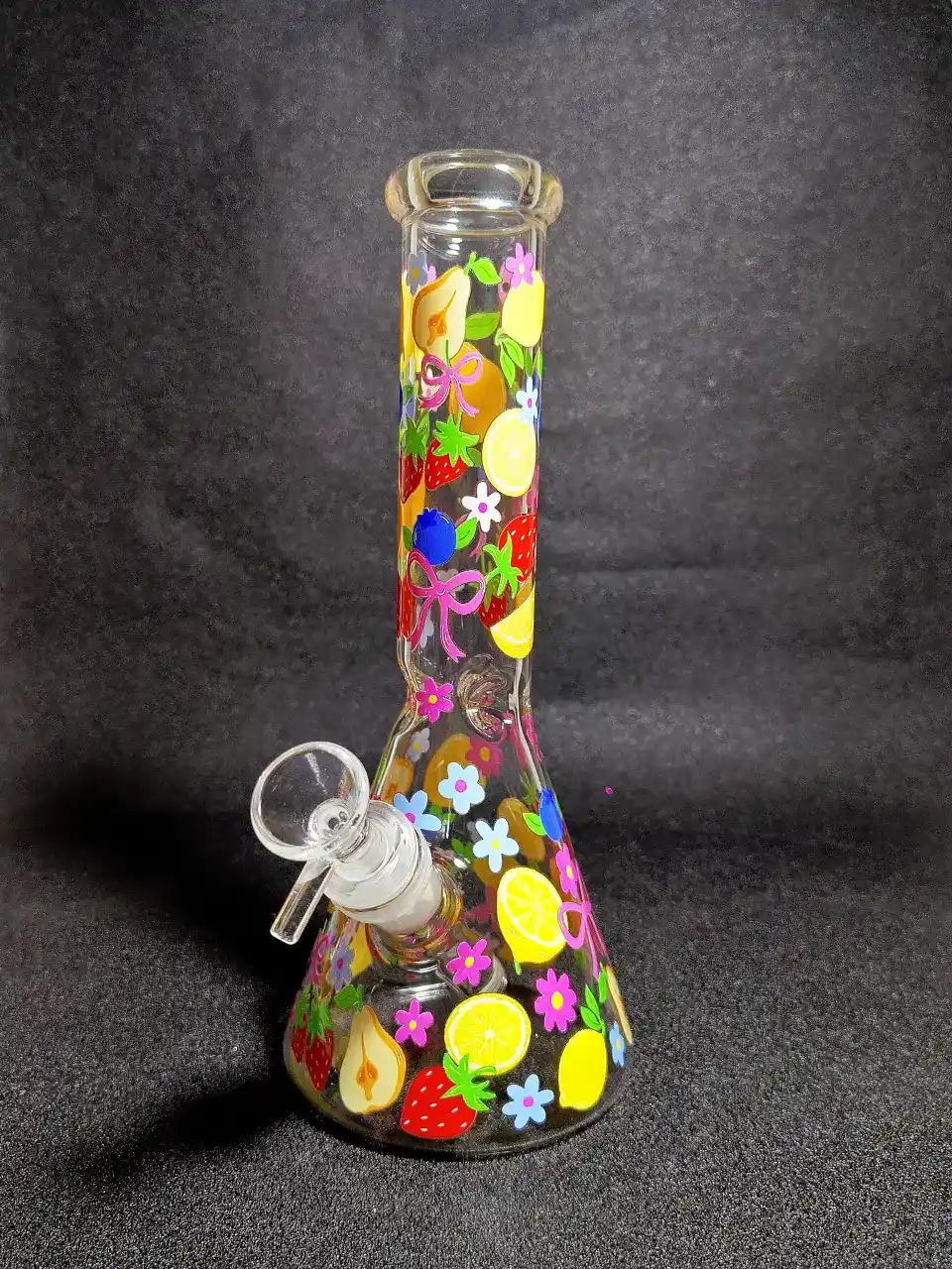 Fresh Orchard Fruit & Floral Beaker Glass Bong
