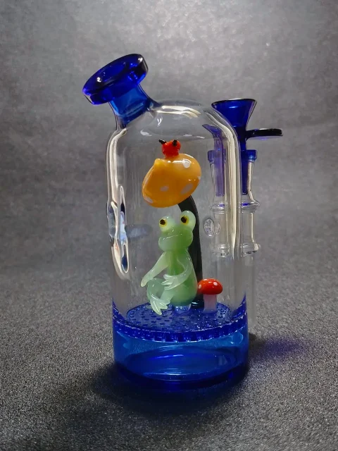 6" Frog Mushroom Miniature Forest Fantasy Glass Bong