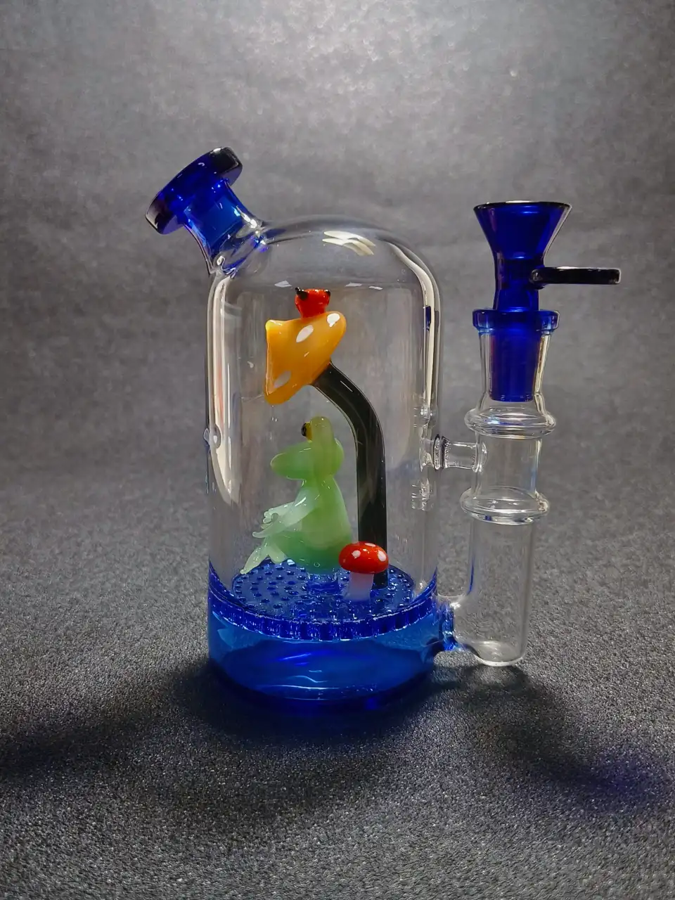 6" Frog Mushroom Miniature Forest Fantasy Glass Bong