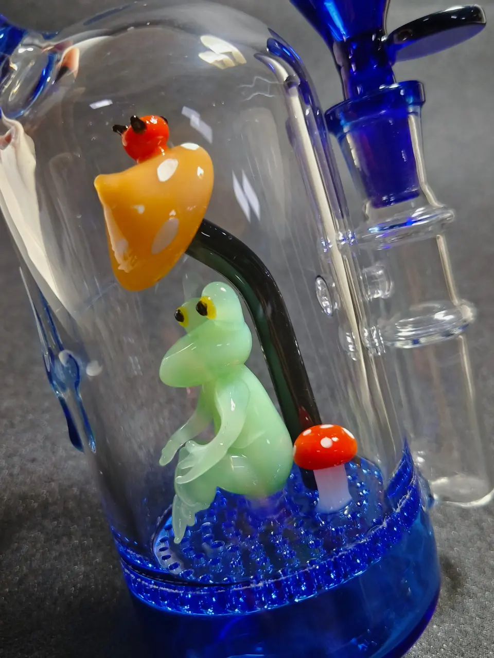 6" Frog Mushroom Miniature Forest Fantasy Glass Bong