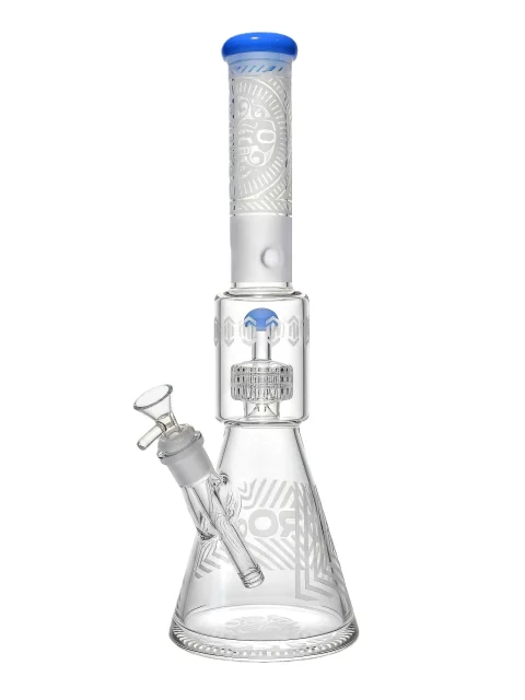 15.5″ 7mm Frosted Tribal Design Thick Beaker Bong