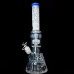 15.5″ 7mm Frosted Tribal Design Thick Beaker Bong