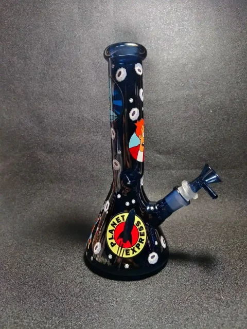 Futurama Fry, Bender & Leela Dark Beaker Glass Bong Futurama Fry, Bender & Leela Dark Beaker Glass Bong