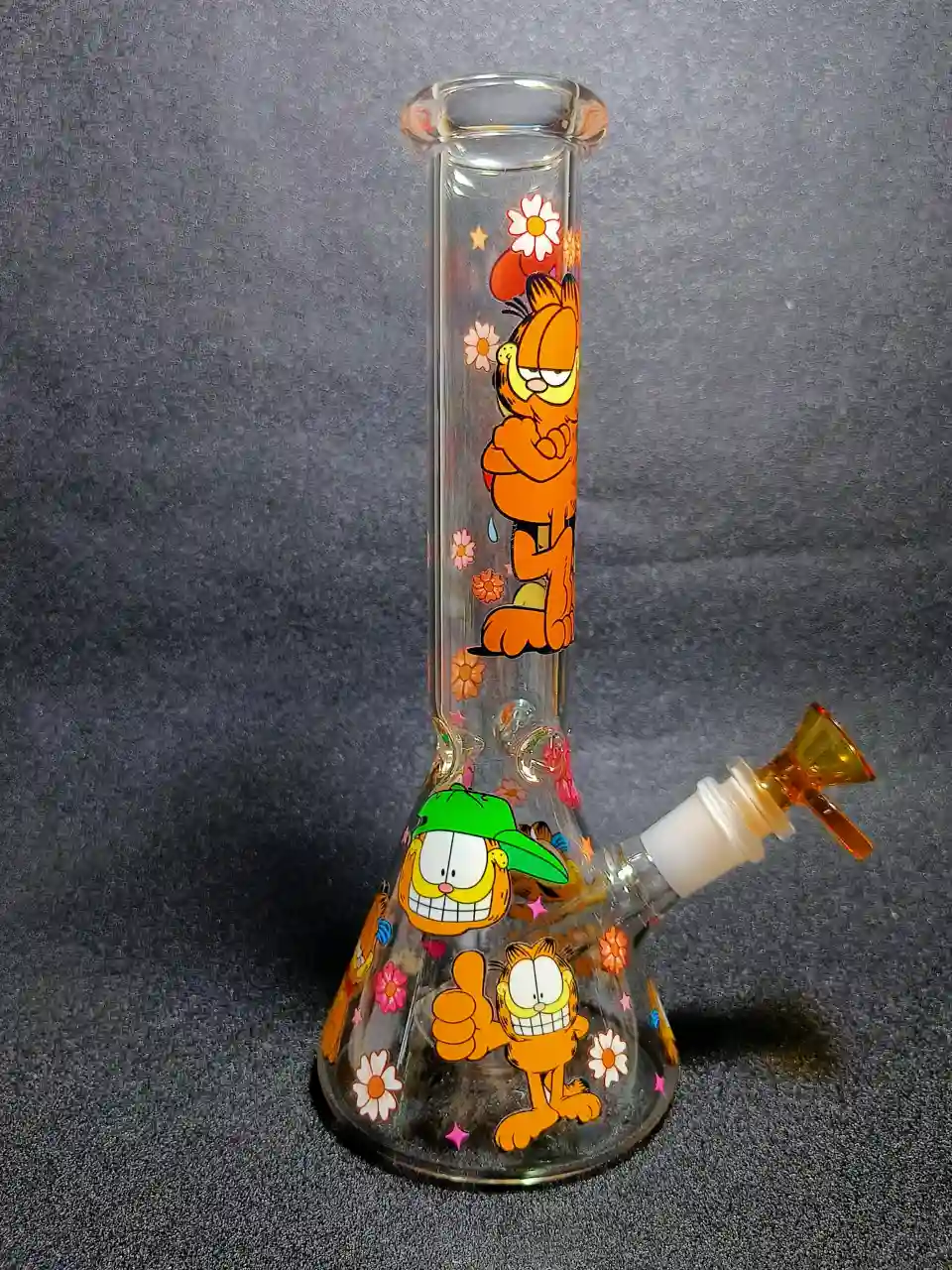 Garfield Comic Classic Lazy Cat Flower Beaker Glass Bong