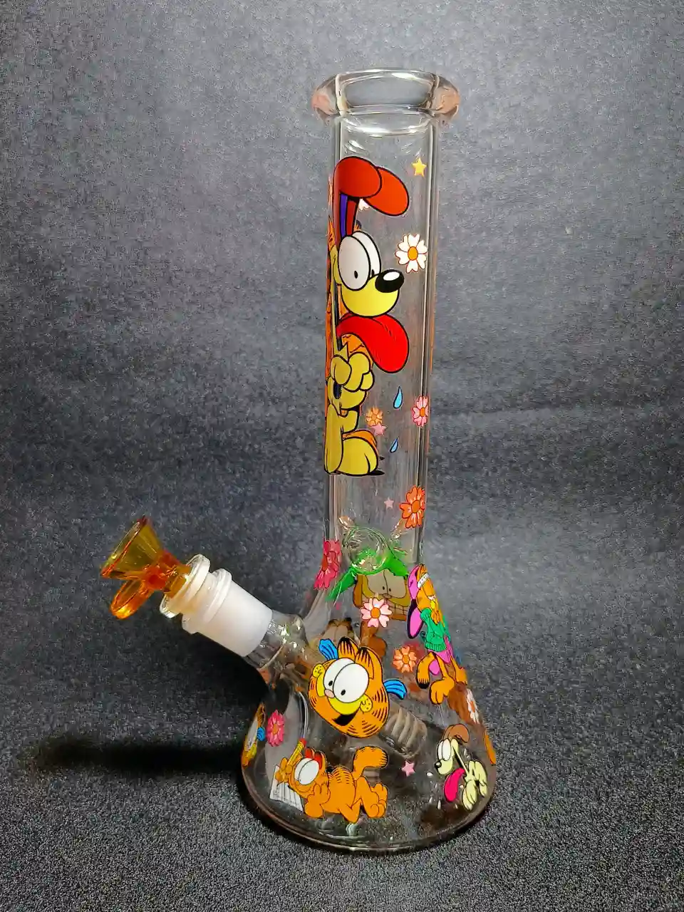 Garfield Comic Classic Lazy Cat Flower Beaker Glass Bong