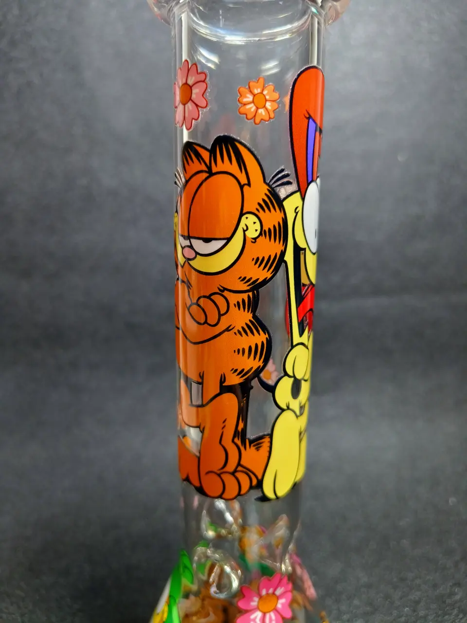 Garfield Comic Classic Lazy Cat Flower Beaker Glass Bong