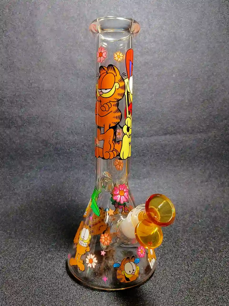 Garfield Comic Classic Lazy Cat Flower Beaker Glass Bong