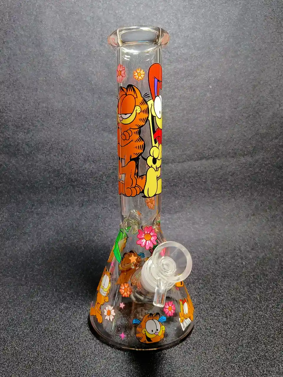 Garfield Comic Classic Lazy Cat Flower Beaker Glass Bong