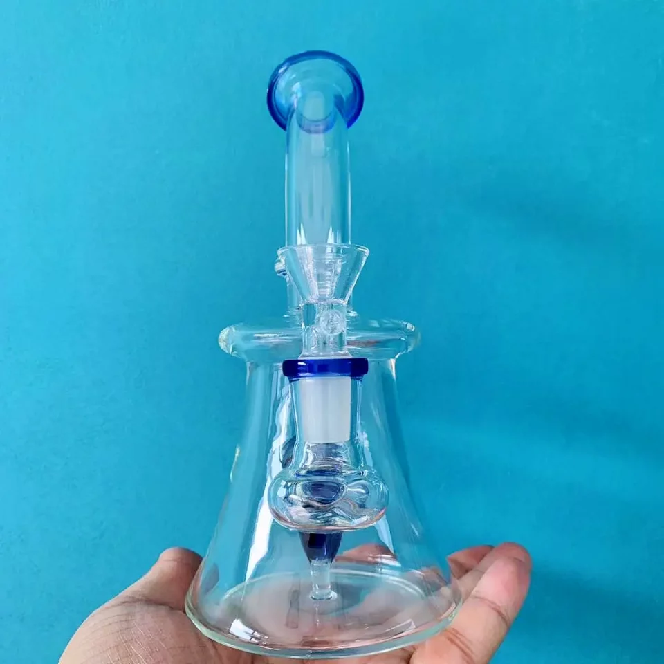 7.5" Bent Neck Glass Bong/Dab Rig with Alien Percolator - Image 2