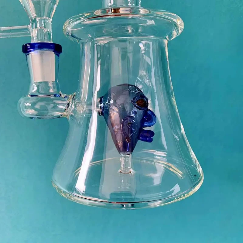 7.5" Bent Neck Glass Bong/Dab Rig with Alien Percolator - Image 4