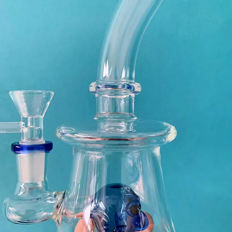 7.5" Bent Neck Glass Bong/Dab Rig with Alien Percolator - Image 3