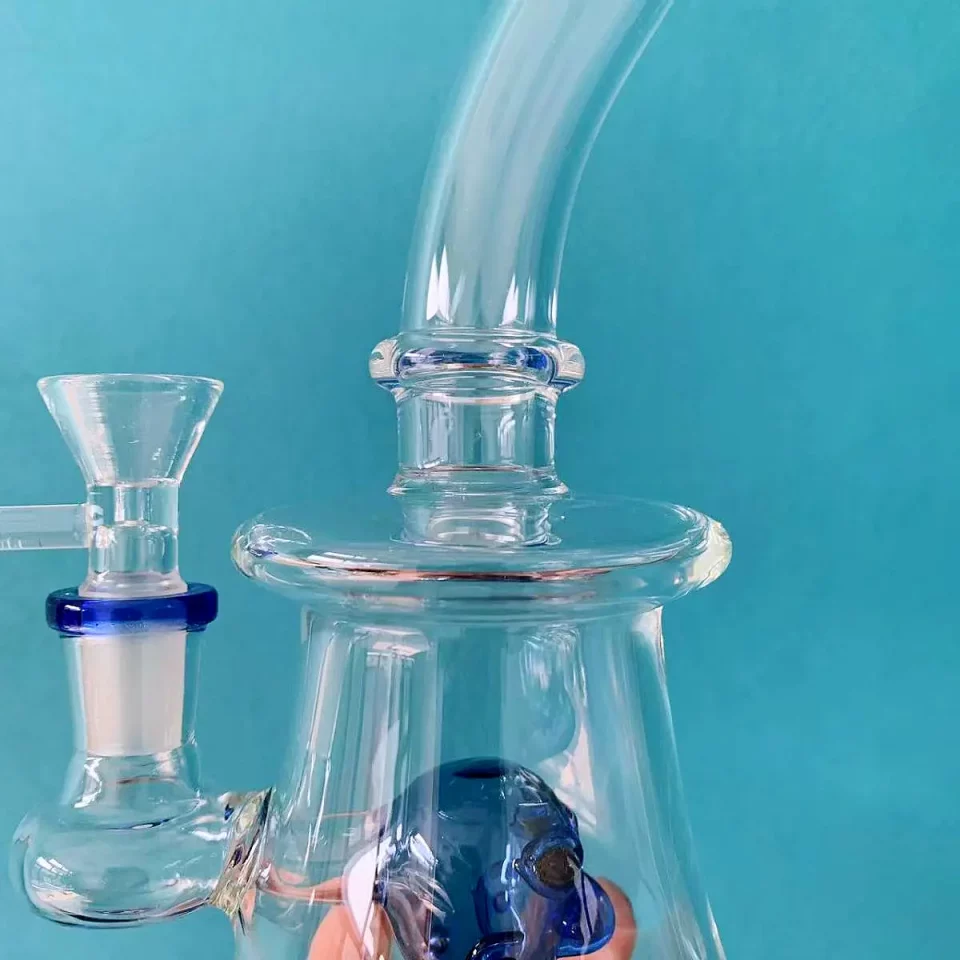 7.5" Bent Neck Glass Bong/Dab Rig with Alien Percolator - Image 3