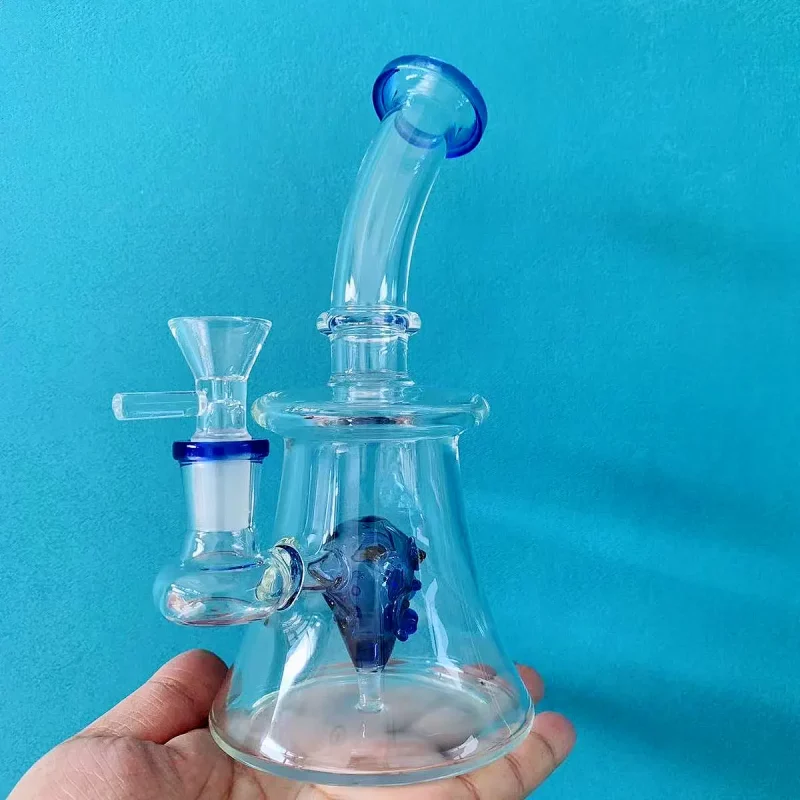 7.5" Bent Neck Glass Bong/Dab Rig with Alien Percolator