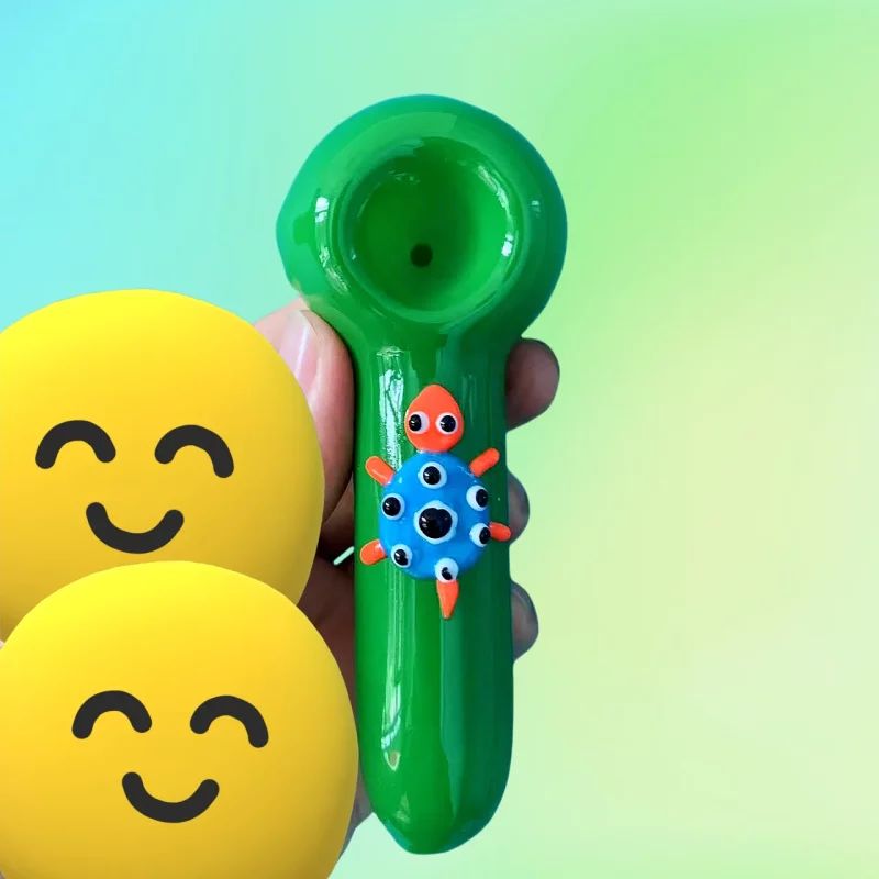 4.7" Glow-in-the-Dark Turtle Spoon Pipe