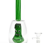 7.5" Goofy Green Face Glass Bong