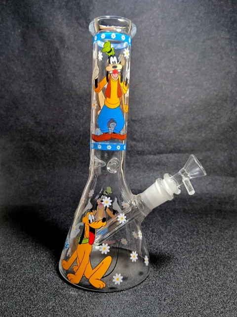 10″ Goofy & Pluto Disney Daisy Beaker Glass Bong 10" Goofy & Pluto Disney Daisy Beaker Glass Bong