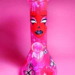 10" Goth Glam Hot Pink Glitter Beaker Bong