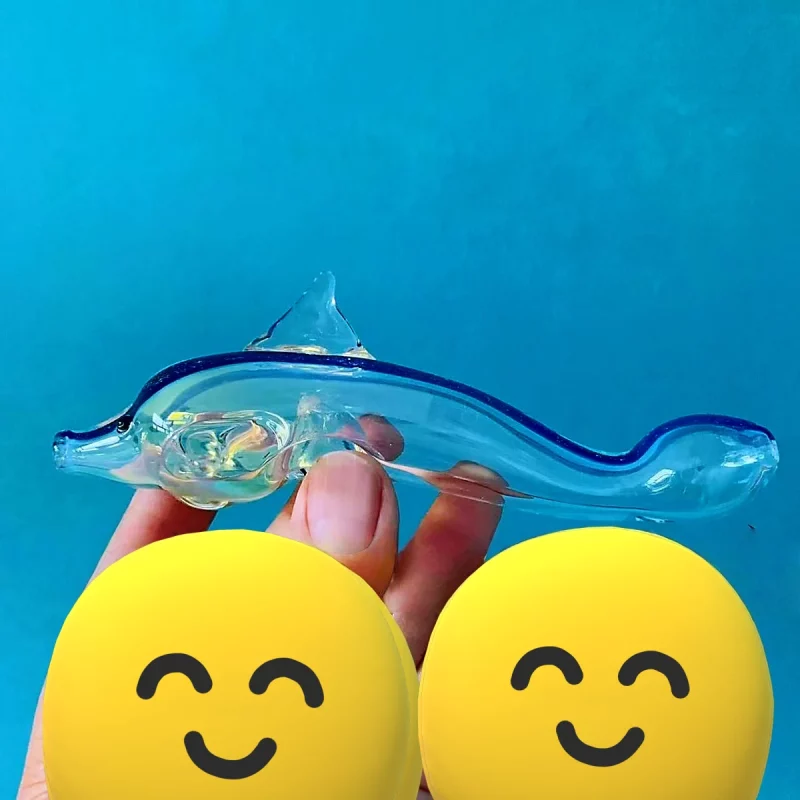 Graceful Dolphin 5.7" Borosilicate Glass Hand Pipe