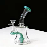 7" Green Accent Mini Glass Dab Rig