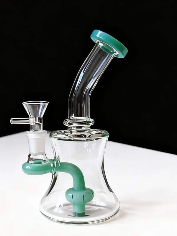 7" Green Accent Mini Glass Dab Rig
