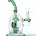 9" Mystic Green Mushroom Perc Glass Bong